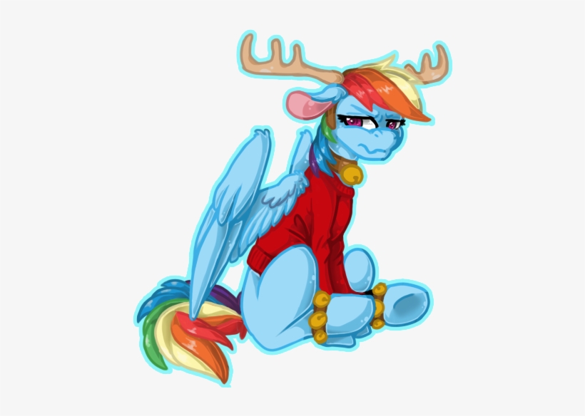 Ahmonaeatchu123, Bells, Clothes, Rainbow Dash, Reindeer - Rainbow Dash, transparent png