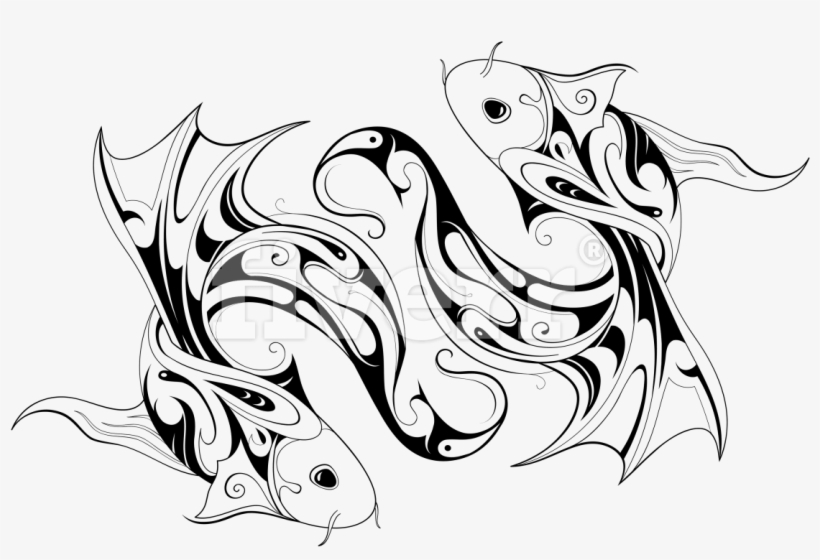 Design A Tribal Tattoo And Ornamental Prints - Tribal Koi Design, transparent png