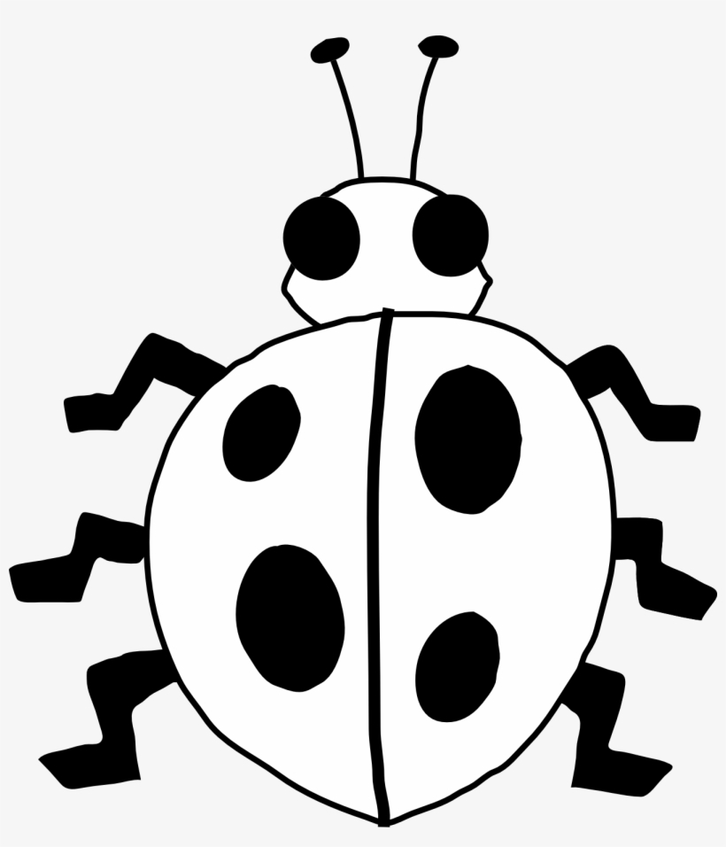 Ladybug 21 Black White Line Art Flower Scalable Vector - Bug Clipart Black And White, transparent png