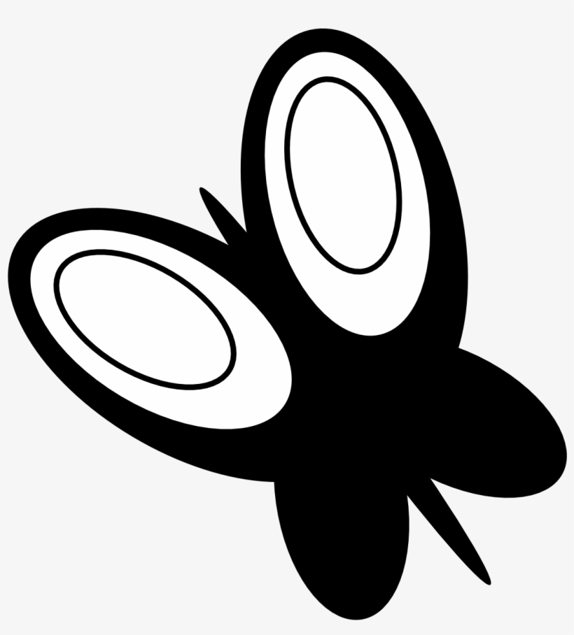 Clip Library Black And White Clipart Flowers - Butterfly Clip Art Black And White Free, transparent png