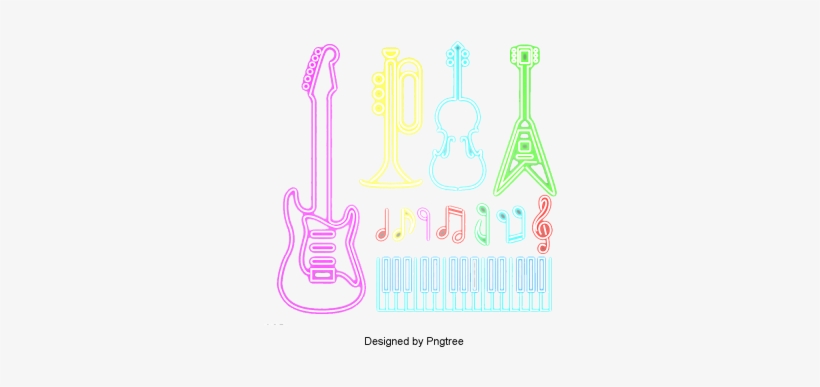 Colorful Neon Fluorescent Instrument Pattern, Musical - Showcase Tome 1 : Les Trois Coups (ebook) - Raveleau, transparent png
