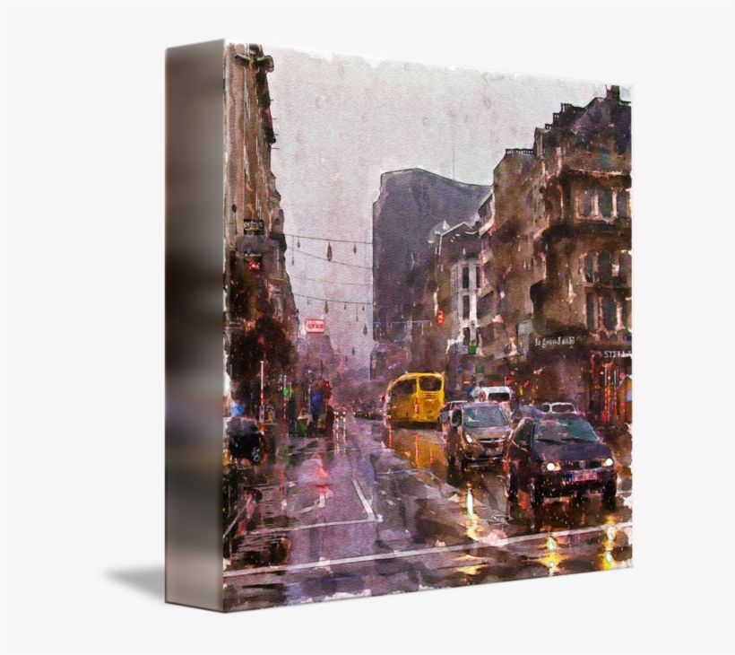 "rainy Day Traffic" By Marian Voicu, Bucharest - Watercolor Painting, transparent png