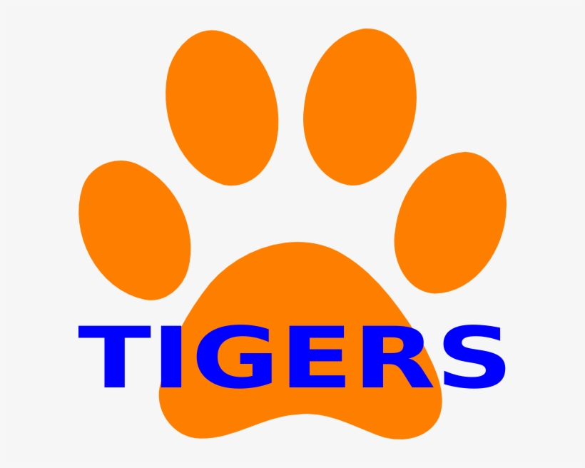Orange Paw Print Tigers Clip Art At Clipart Library - Tigers Orange And Blue, transparent png