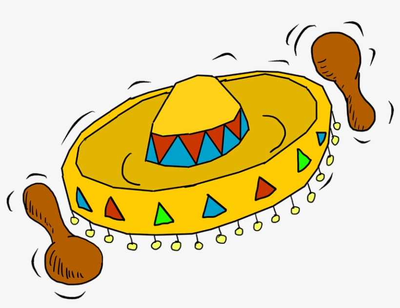 Sombrero, Hat, Mexican Hat, Mexico, Straw Hat, Maraca - Chapeu Mexicano Desenho Png, transparent png
