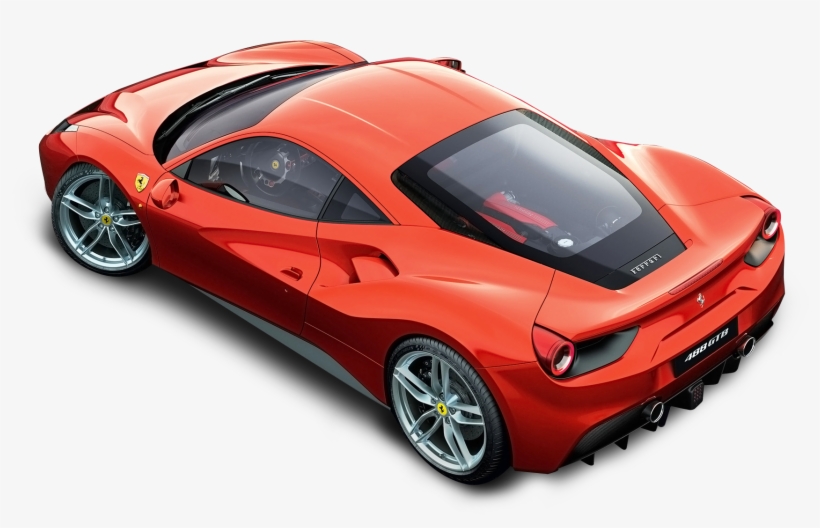 Red Ferrari Top View Car Png Image - Ferrari 488 Gtb Top, transparent png