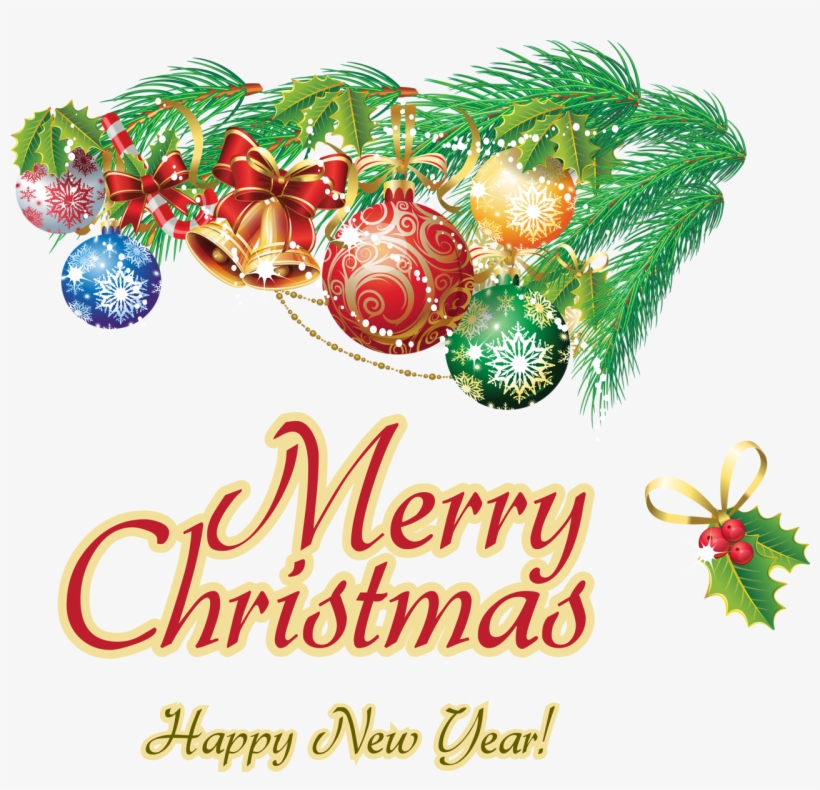 Клипарт Merry Christmas And Happy New Year - Надпись Merry Christmas And Happy New Year, transparent png