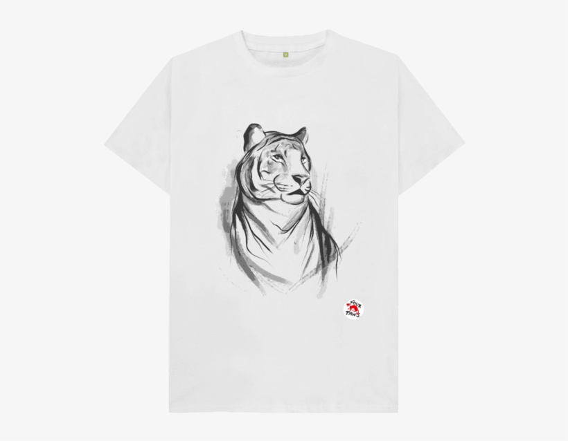 White Watercolour Tiger T-shirt - Toy Tonics T Shirt, transparent png