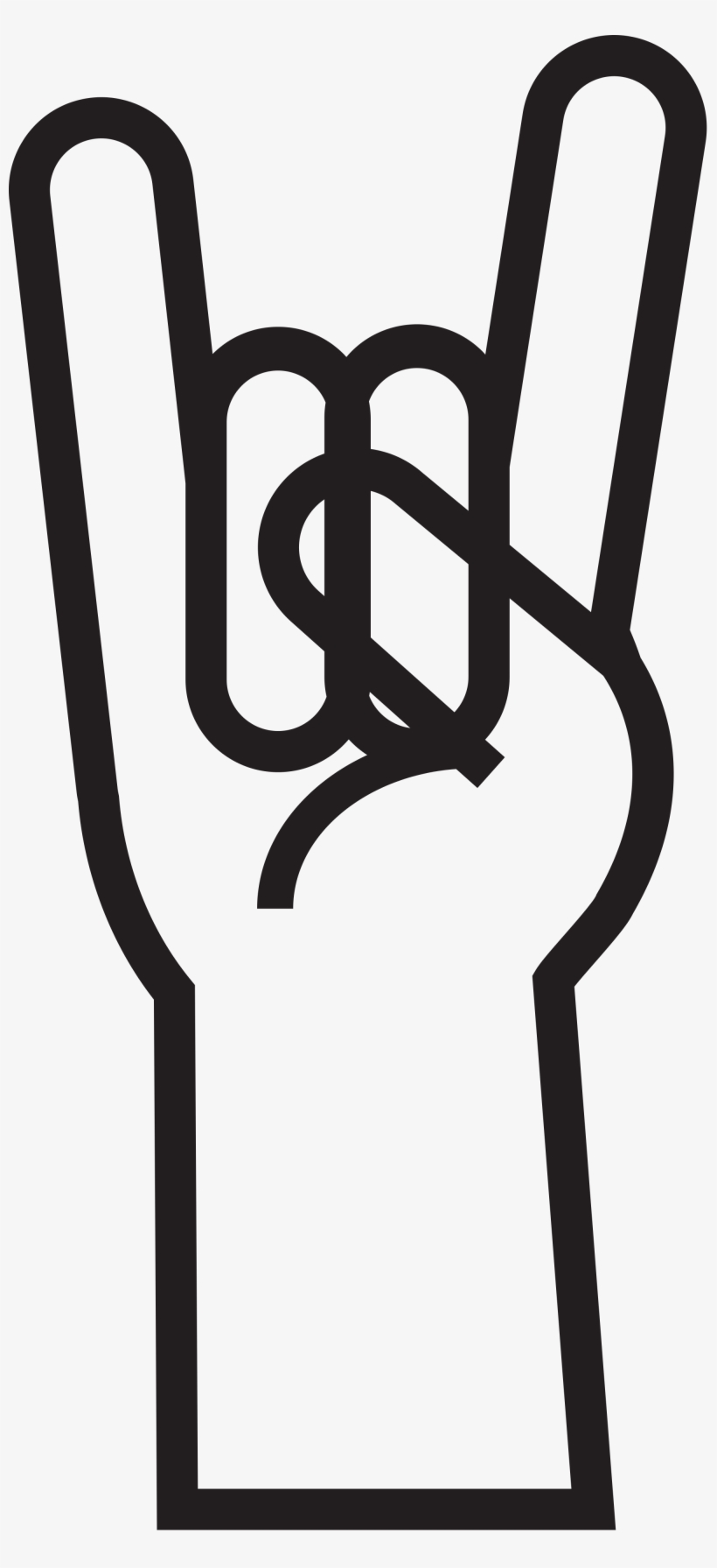 Open - Wall Sticker Rock Hand Sign, transparent png