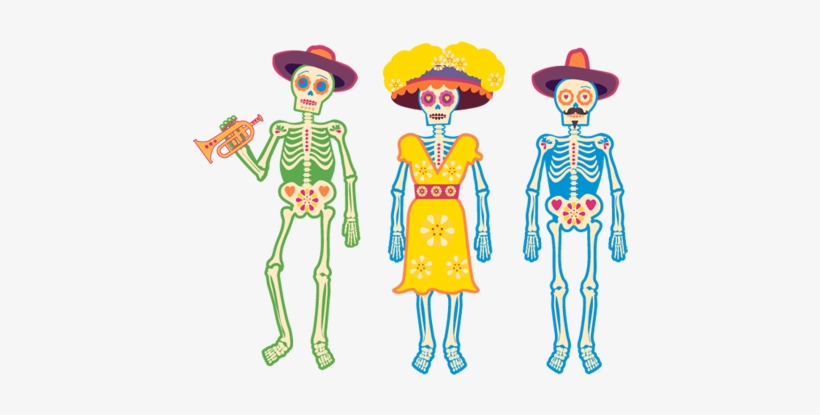 3 Day Of The Dead Skeletons - El Dia De Los Muertos Skeletons, transparent png