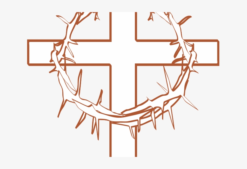 Thorns Clipart Cartoon - Memory Of Cross With Thorns Decal Car Or Truck Window, transparent png