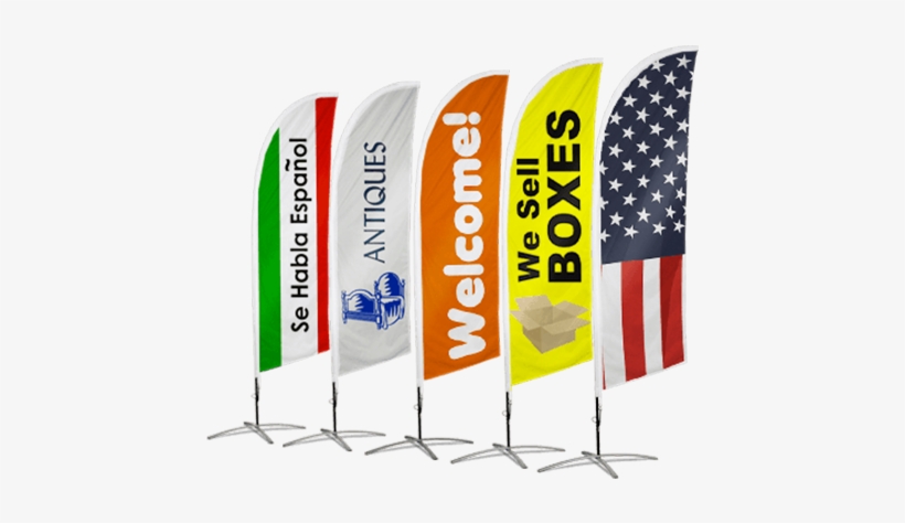 Feater Flag - 8ft - Single Sided - 3oz Polyester - Vertical Flag Design, transparent png