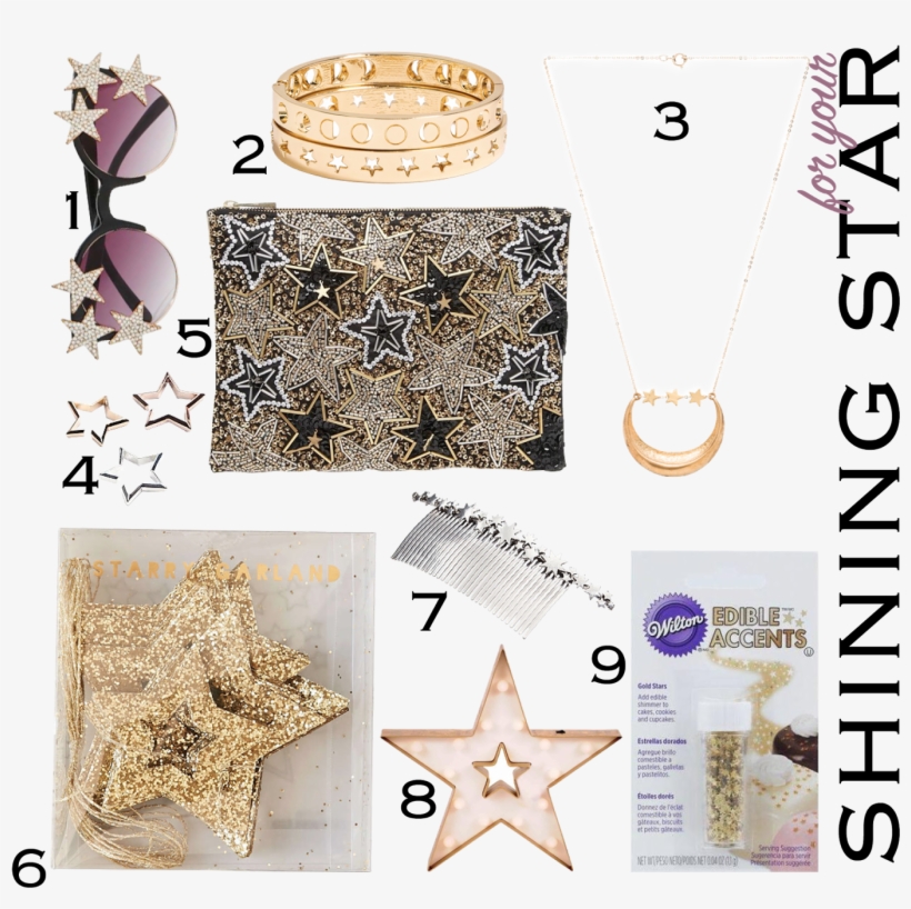 For Your Shining Star - Edible Glitter .04oz - Gold Stars, transparent png