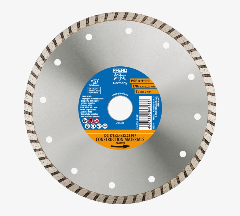 Diamond Cut-off Wheels For The Construction Industry - Dewalt Dw4725 4-1/2" Masonry Blade, transparent png