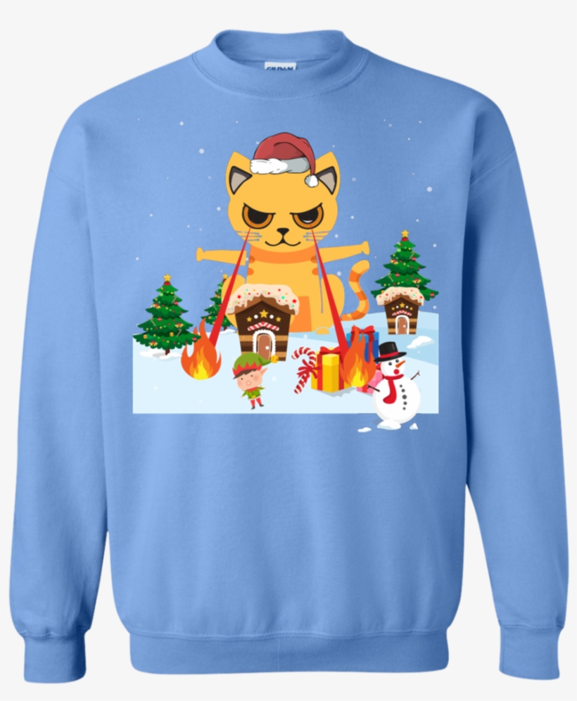 Cat Laser Eyes Funny Crewneck Pullover Sweatshirt - Cool Father Looks Like Father's Day Sweatshirt - Carolina, transparent png