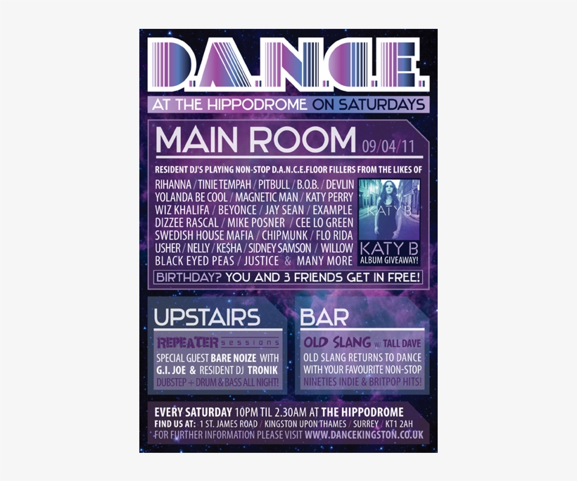 D - A - N - C - E - Saturday 9th April At The Hippodrome - Katy B On A Mission, transparent png