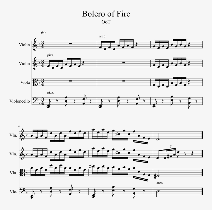 Bolero Fire Ocarina Time For Pages - Bolero Of Fire Partitura, transparent png