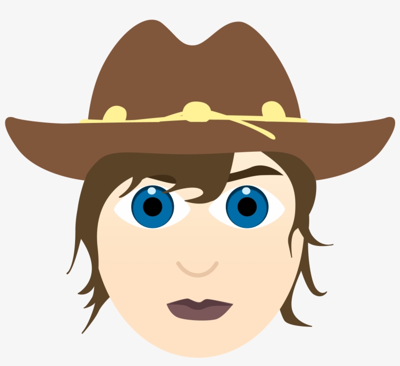 Waling Dead Emoji Carl Grimes Dailydot - Cowboy Hat, transparent png