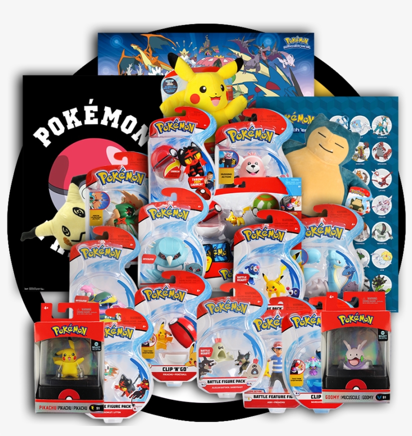 Three 2″ Figure Packs - Trends International Wall Poster Pokémon Trainer, 22.375", transparent png