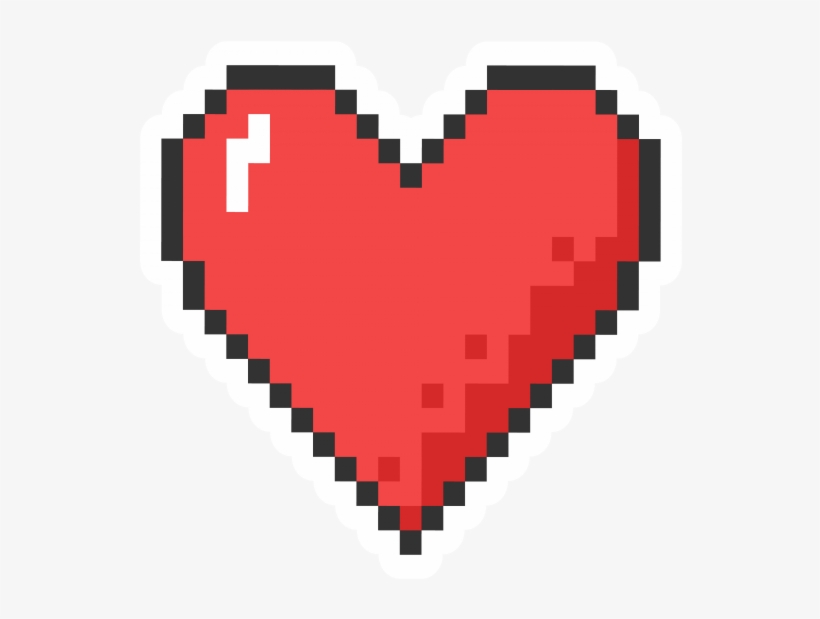 Pixel Art Heart Stickers - Gervais Love Is The Answer, transparent png