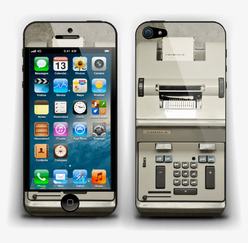 Old Typewriter - Body Glove Iphone 5/5s Icon Hybrid Case - Blue / Silver, transparent png