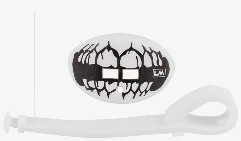 Skull Teeth Ghost White - Loudmouthguards Pacifier Lip Protector Mouthguard (skull, transparent png