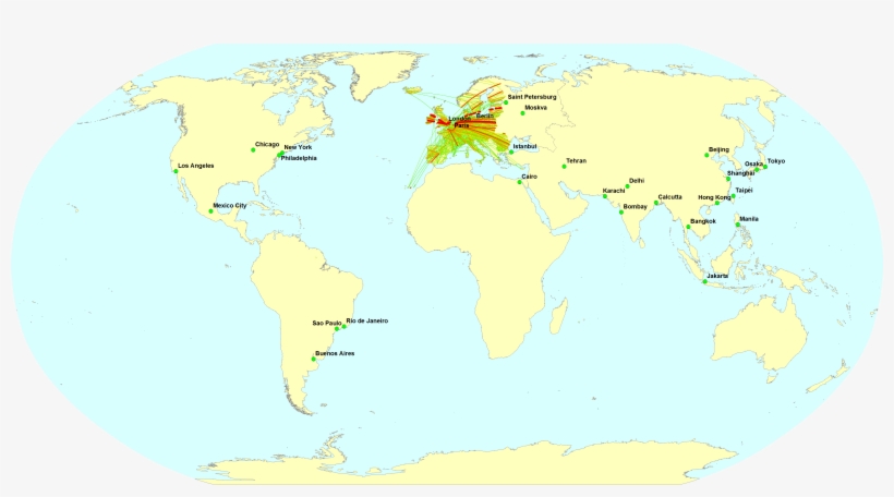 Coverage Of Emissions From International Aviation - World Map, transparent png