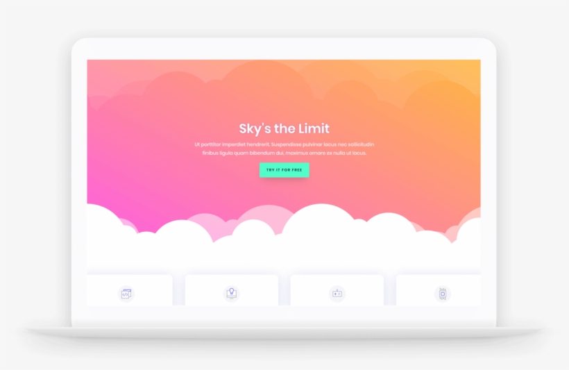 Laptop Clouds - Web Design, transparent png