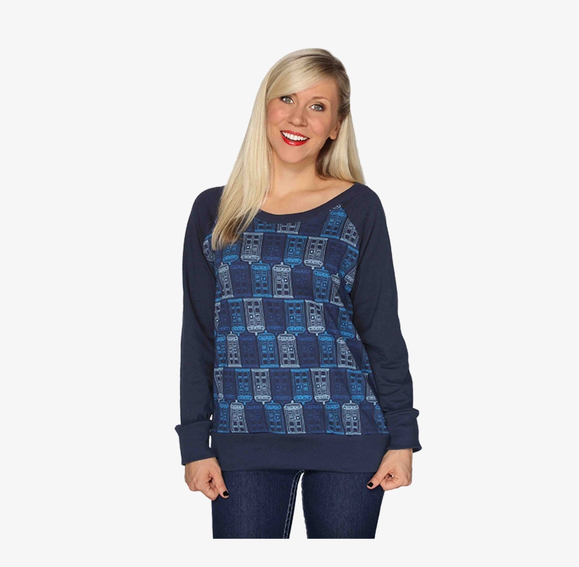Tessellated Tardis Pullover- I Am A Nerd Girl And I - Doctor Who, transparent png