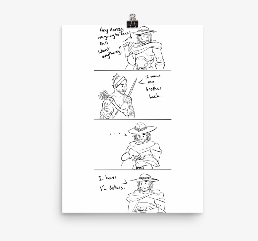 Mcree And Hanzo Funny Comic - Hanzo Mccree Comic, transparent png