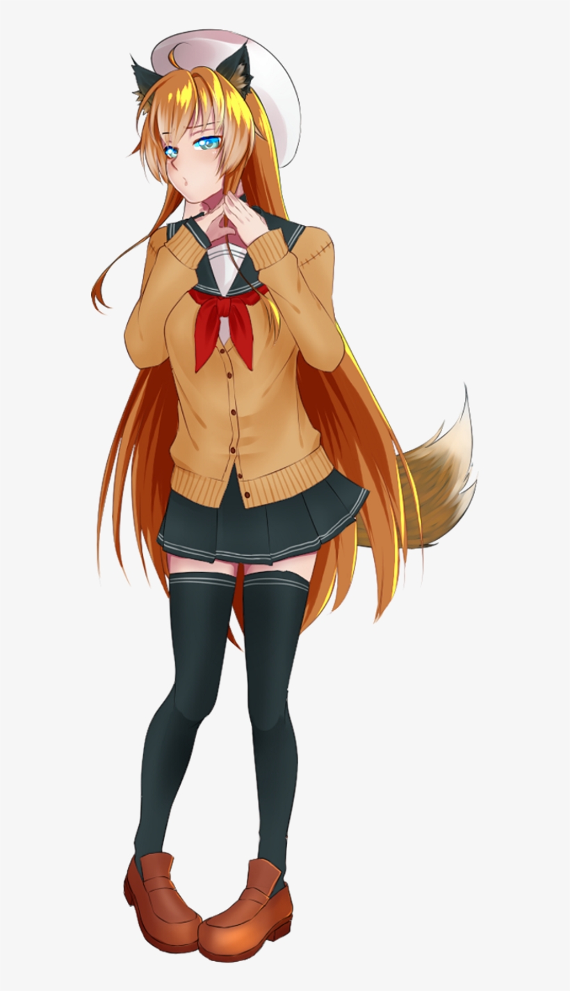 Anime Girl/ Anime Fox/ School Girl - Cartoon, transparent png