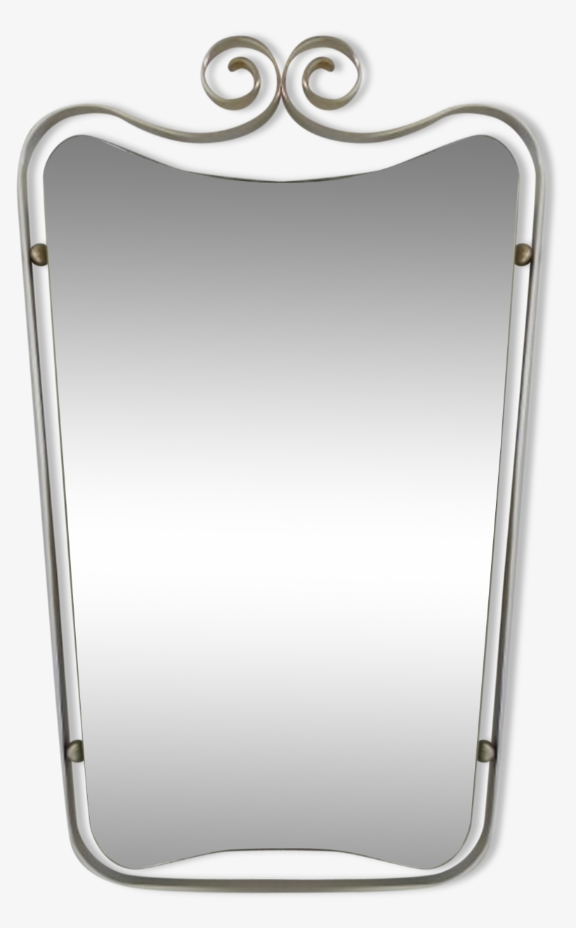 Vintage Mirror Slipped Into An Aluminum Frame - Silver, transparent png