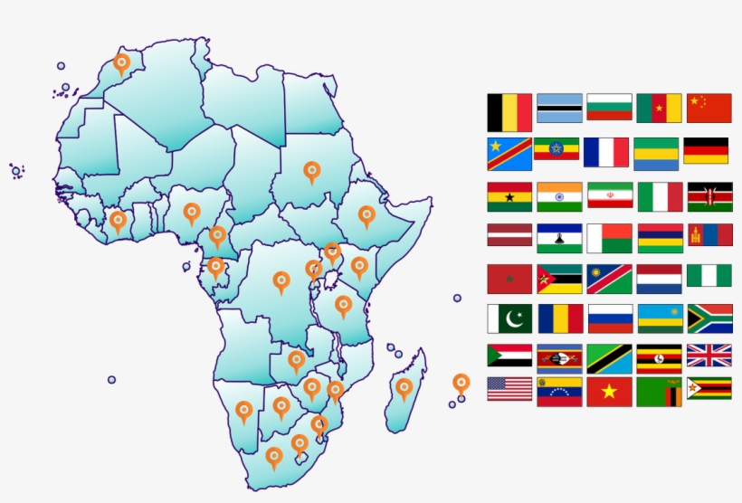 African Nationals Attending The Indaba - World Map, transparent png