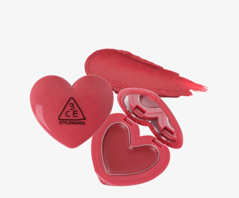 3ce Heart Pot Lip - 3 Concept Eyes Blush Cushion (6 Colors) Coral, transparent png