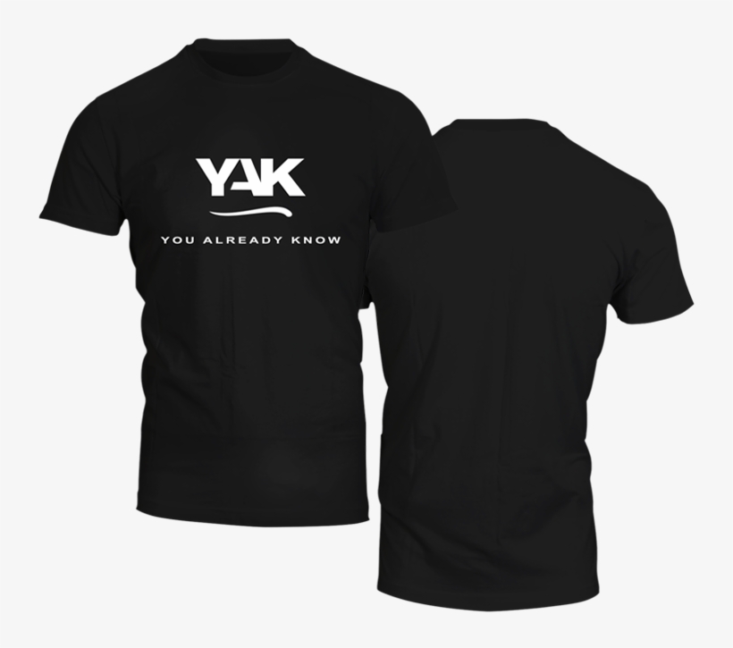 Yak Stylish Short Sleeve T Shirt 3 Black Front Back - Black Tshirt Front Back, transparent png