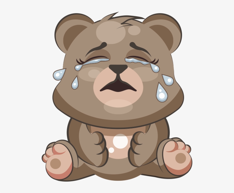Cuddlebug Teddy Bear Emoji Stickers Messages Sticker - Crying Bear Emoji, transparent png