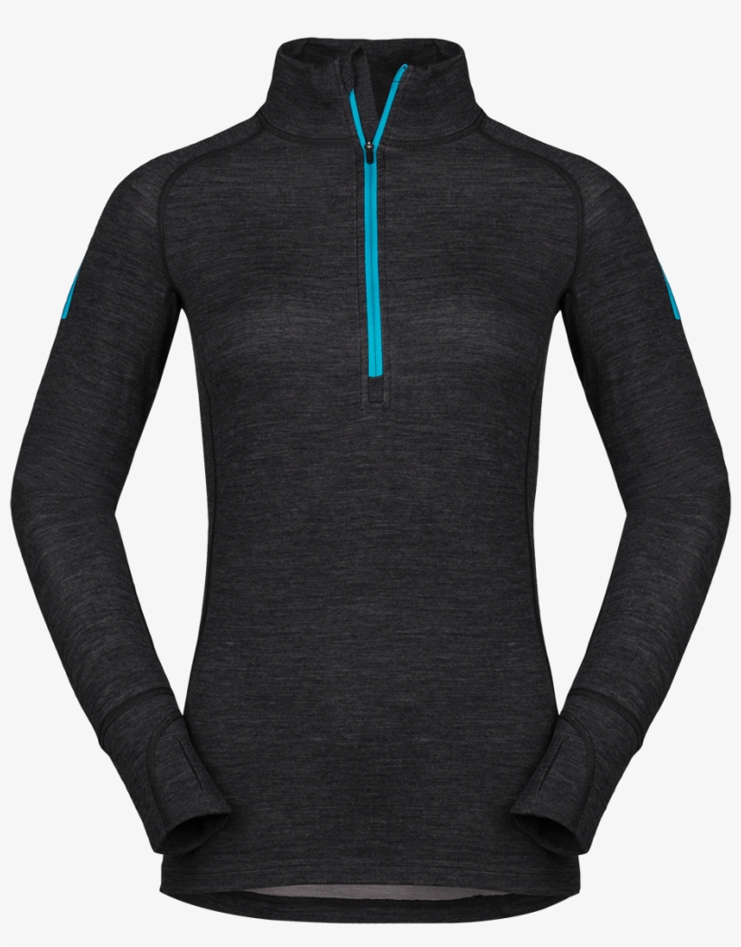 Nora Merino W Zip Top Ls - Polo Neck, transparent png