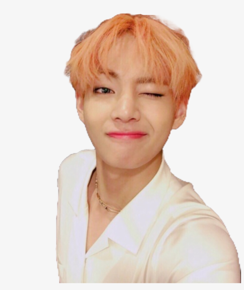 Taehyung Wink Attractive Orange Sticker Freetoedit - Kim Taehyung Orange Aesthetic, transparent png