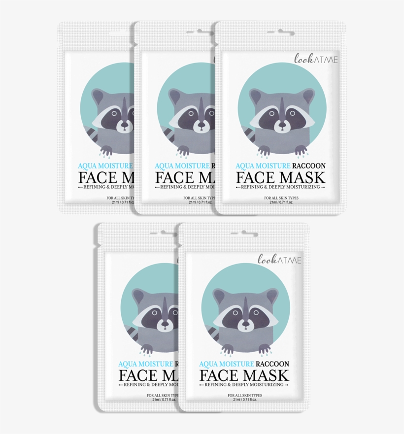 Face Mask- Aqua Moisture Raccoon - Face, transparent png