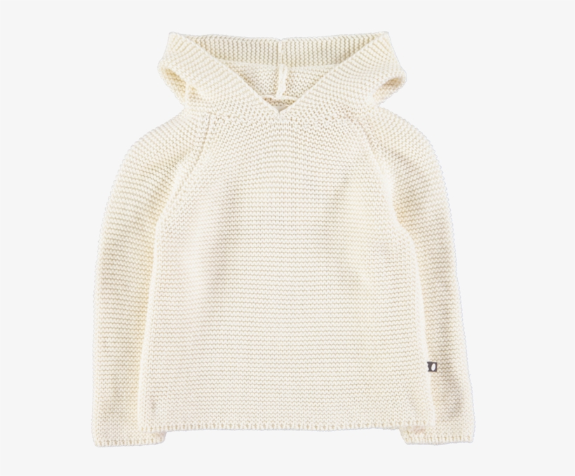 Knitted Floppy Cat Ears Hoodie Ivory And Grey - Hoodie, transparent png