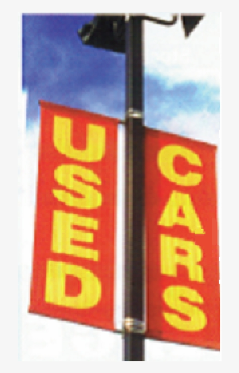 3' X 8' Used Cars Vinyl Pole Banner Set - Banner, transparent png