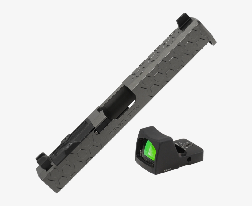 Picture Of Zev Hexcut Glock 17 Gen 3 Grey Slide W/ - Trijicon, transparent png