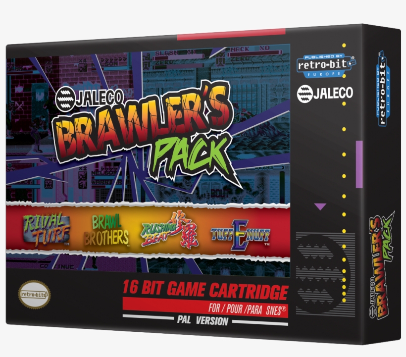 Retro-bit Jaleco Brawlers Pack Snes - Retro Bit Snes Jaleco Brawler's Pack Video Game Cartridge, transparent png