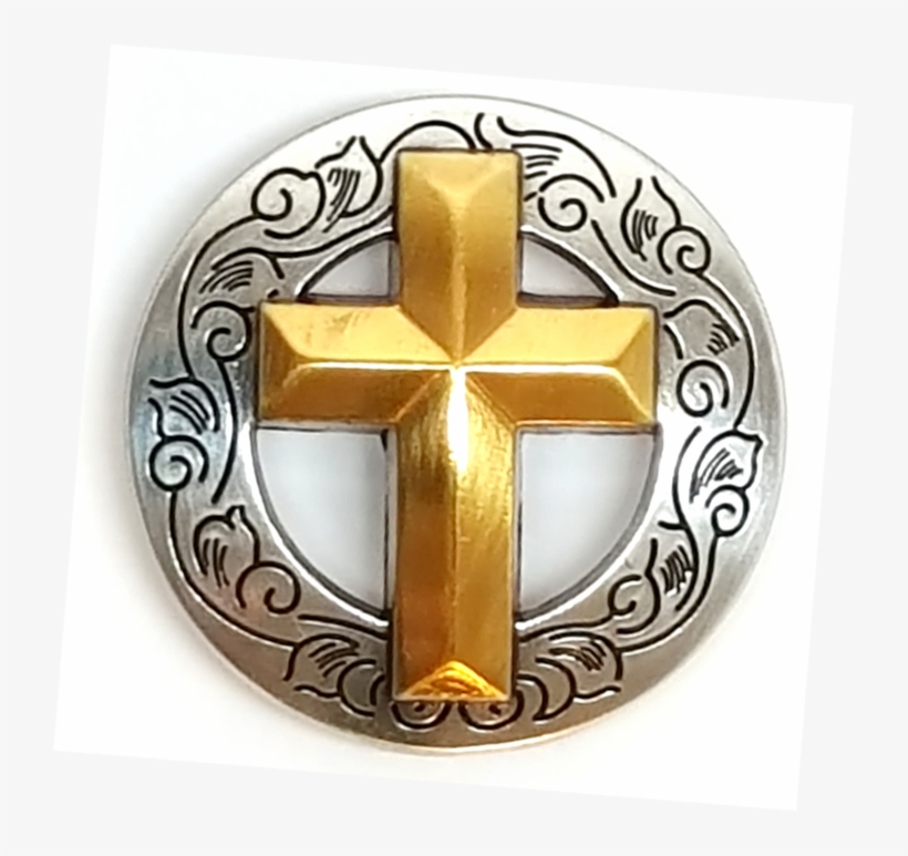 Western Silver Gold Cross - Silver, transparent png