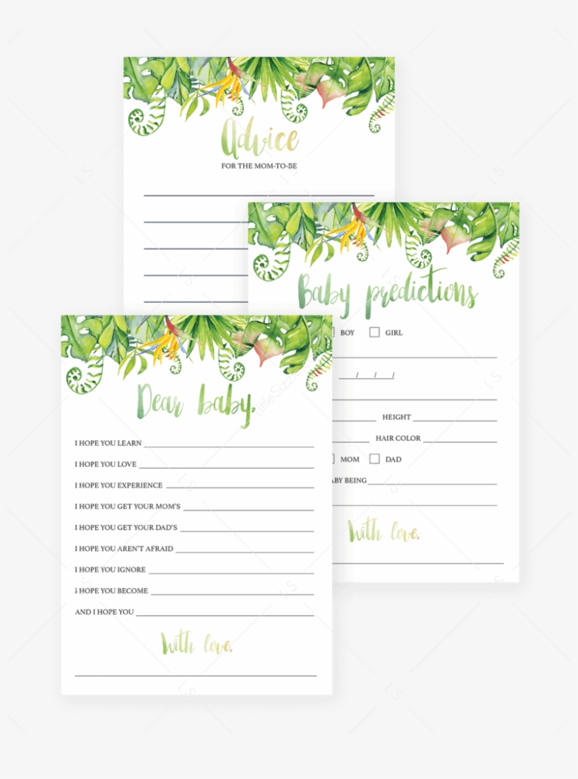 Tropical Leaf Baby Shower Games Printable By Littlesizzle, transparent png