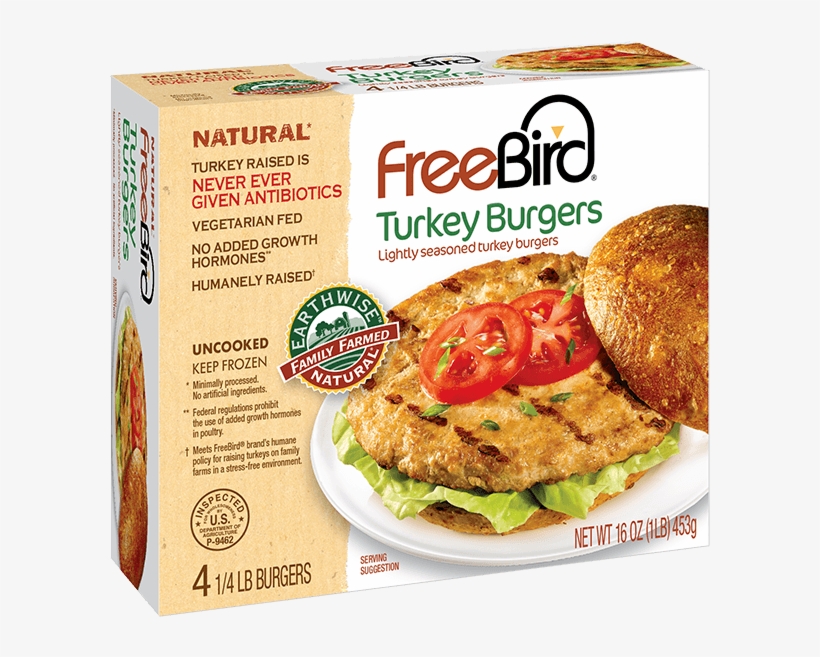 Natural* Turkey Burgers - Freebird Gluten Free Chicken Nuggets - 12 Oz Box, transparent png