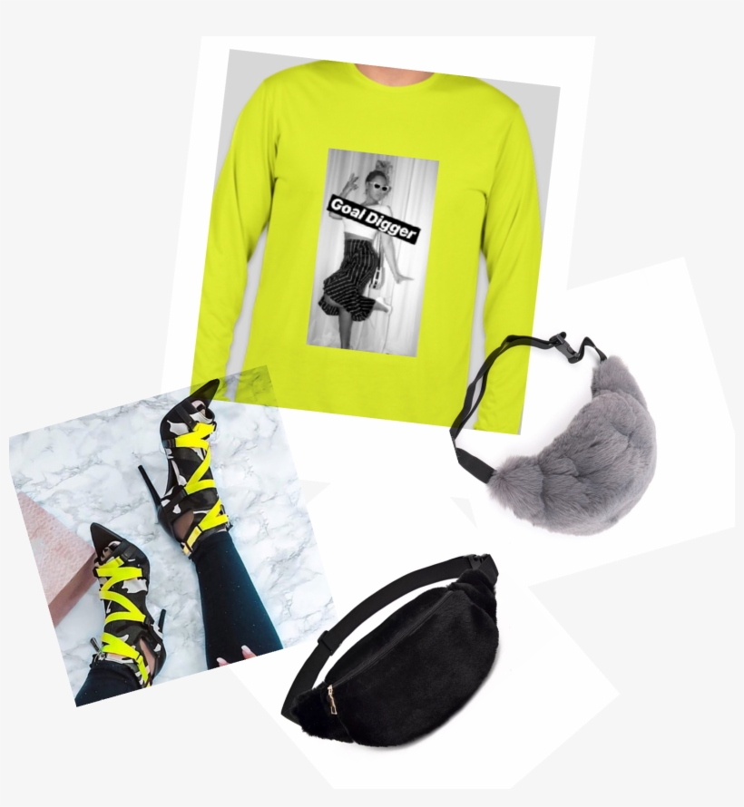 Image Of Neon Long Sleeve “bey” Goal Digger Tshirt - Long-sleeved T-shirt, transparent png