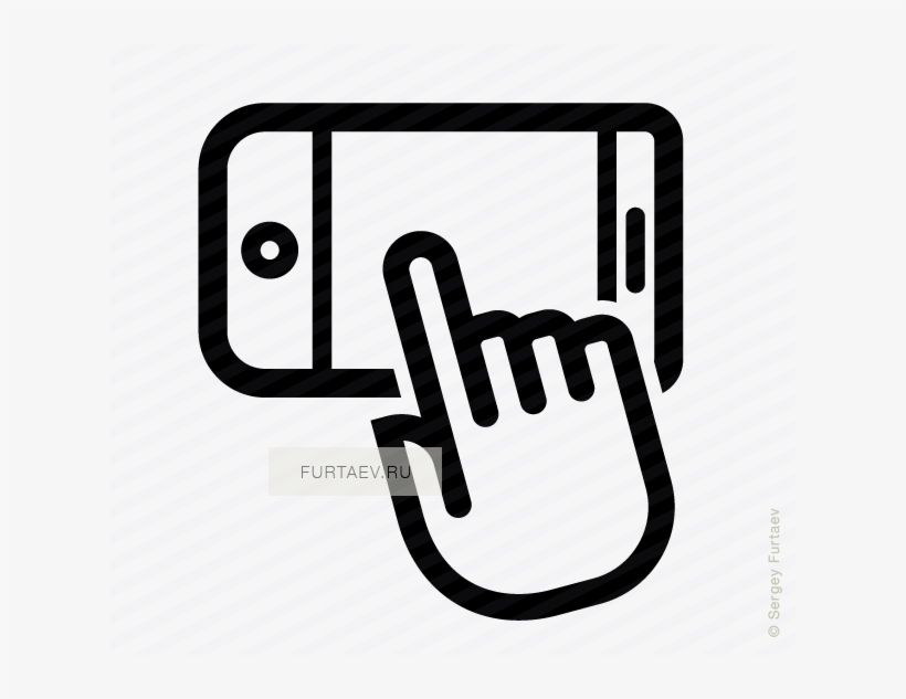 Vector Icon Of Horizontally Situated Smartphone Under - Smartphone Mobile Icon Horizontal, transparent png