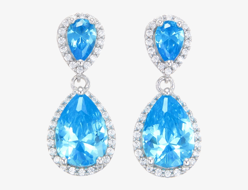 Glamorous Teardrop Blue Earrings - Earrings, transparent png