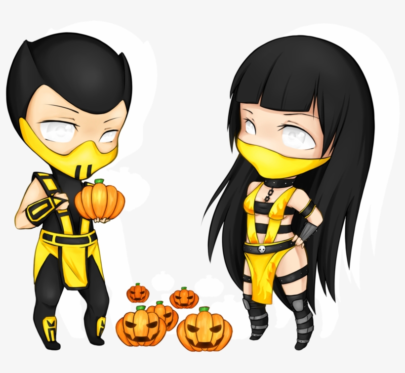 Scorpion And Hellfire Chibi - Mortal Kombat Scorpion Chibi, transparent png