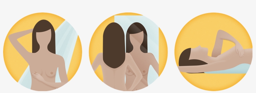 3 Steps For A Breast Self-examination - Breast Self Examination Steps Clip Art, transparent png
